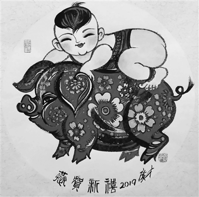 中国画家笔下的“中国佩奇”刷屏纳斯达克
