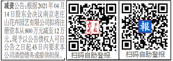 减资公告